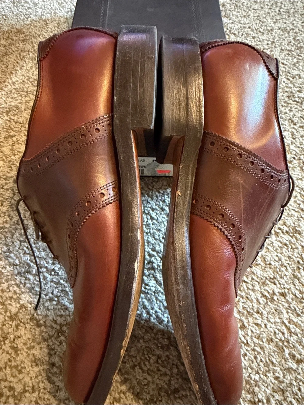 Allen Edmonds Two-Tone Brown Shelton  Wingtip Oxfords 10.5